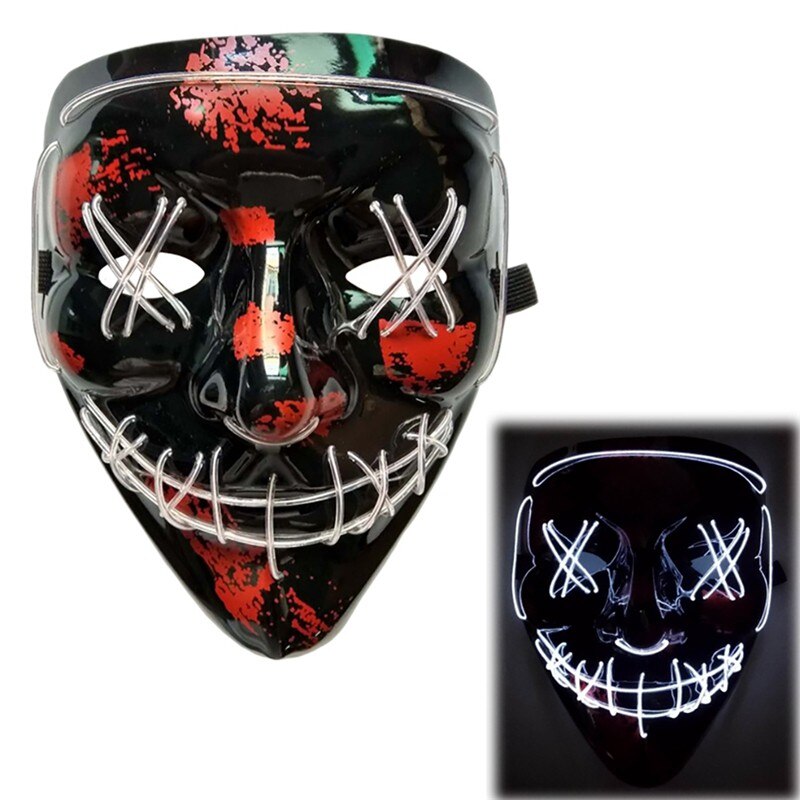 Masque de matière plastique de partie lumineuse de faux Fluorescent portatif Unique de Halloween de: W