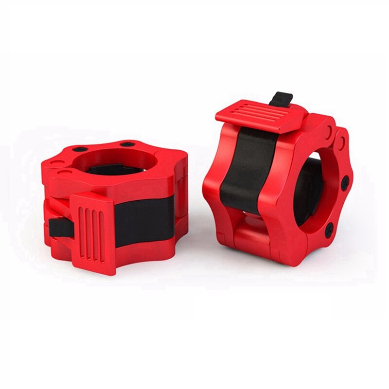 1 Pair 50mm 2" Spinlock Collars Barbell Collar Lock Dumbell Clips Clamp Weight lifting Bar Gym Dumbbell Fitness Body Building: Red