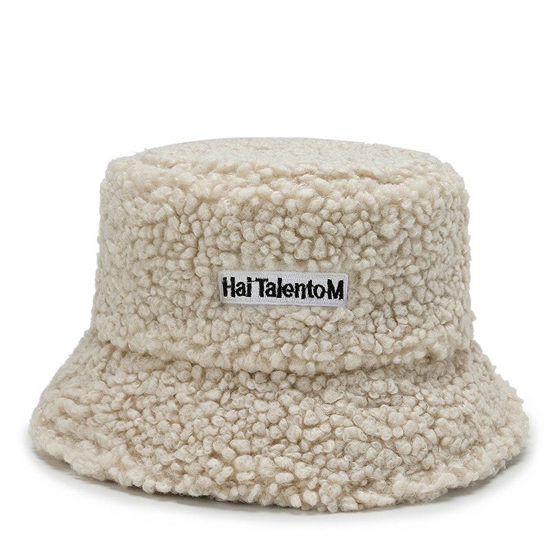 Gorro de pescador de punto de lana de cordero para hombre y mujer, gorro de pescador de lana de cordero, Unisex, a la , informal, para viaje al aire libre, tapa plana: Beige