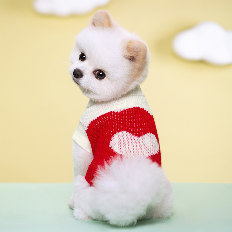 Inverno quente cães camisola filhote de cachorro tricô macio para cães pequenos médios gatinhos roupas animais de estimação pulôver chihuahua casaco buldogue trajes: M / Borgonha