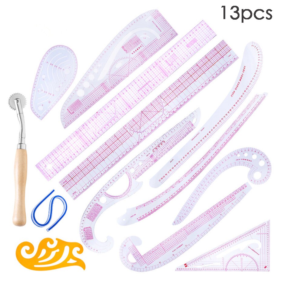 INNE 8/9/10 sztuk/zestaw linijka przyrządy robić szycia akcesoria krawiec zestaw robić pomiaru rysunek kryterium rękaw ramię francuski krzywa cięcia: 13szt