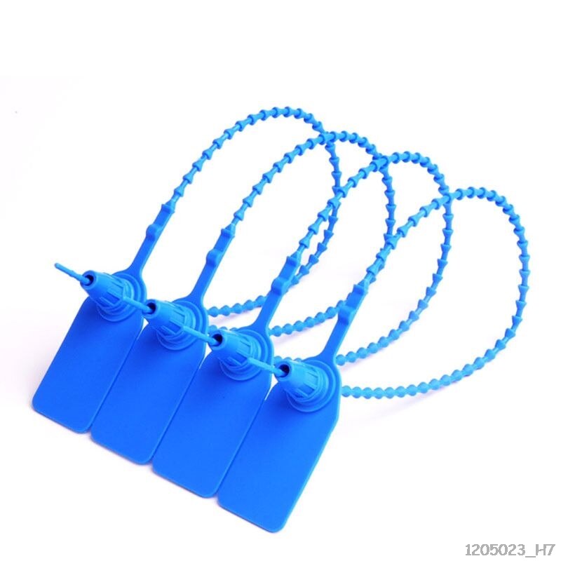 100 Stuks Wegwerp Plastic Pull-Tite Security Seals Bewegwijzering Genummerd Zelf Sloten