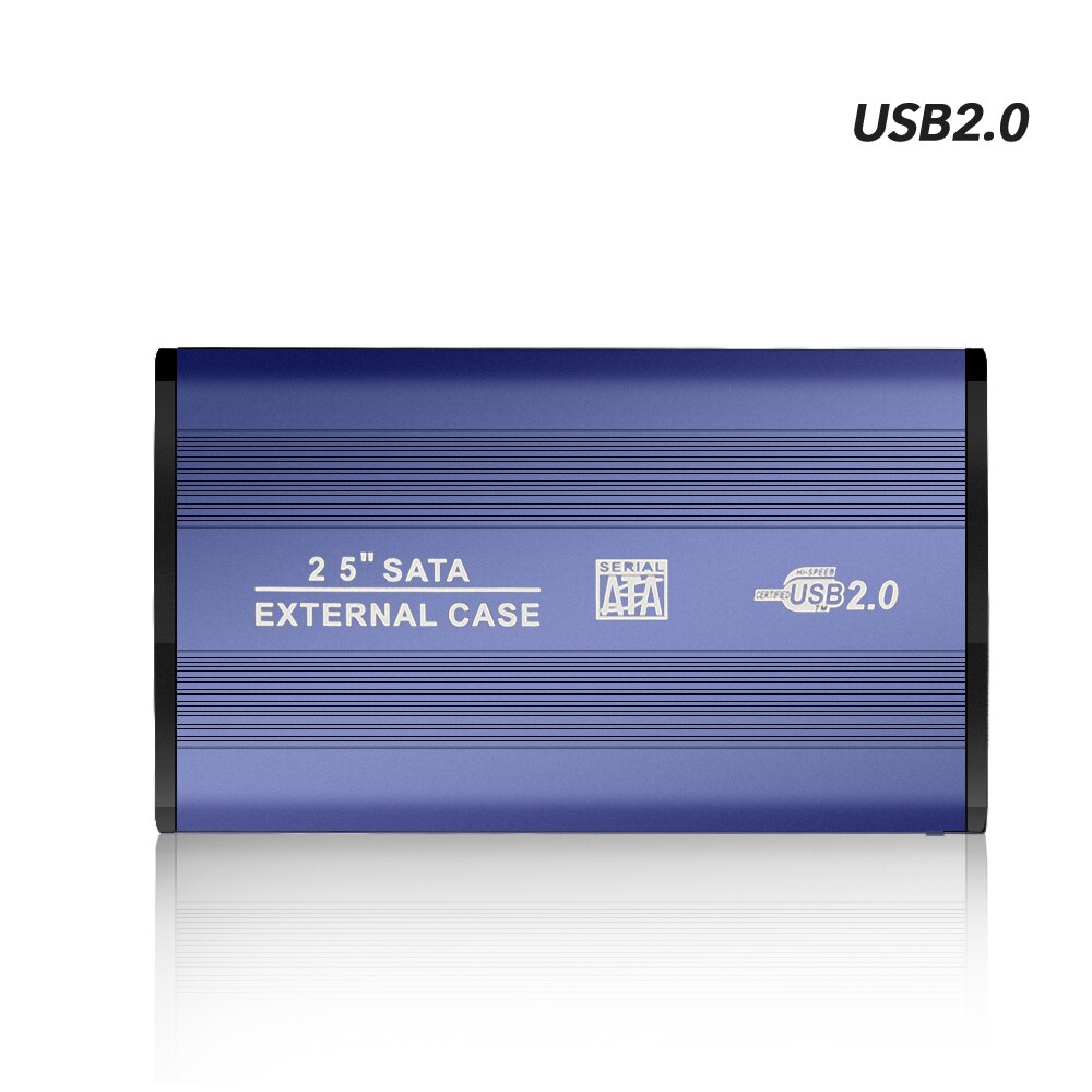 Custodia per HDD in alluminio TISHRIC per custodia per scatola per disco rigido HDD custodia per disco rigido USB3 da 2.5 pollici Sata a USB scatola HD esterna Optibay: USB 2.0 Stripe Blue