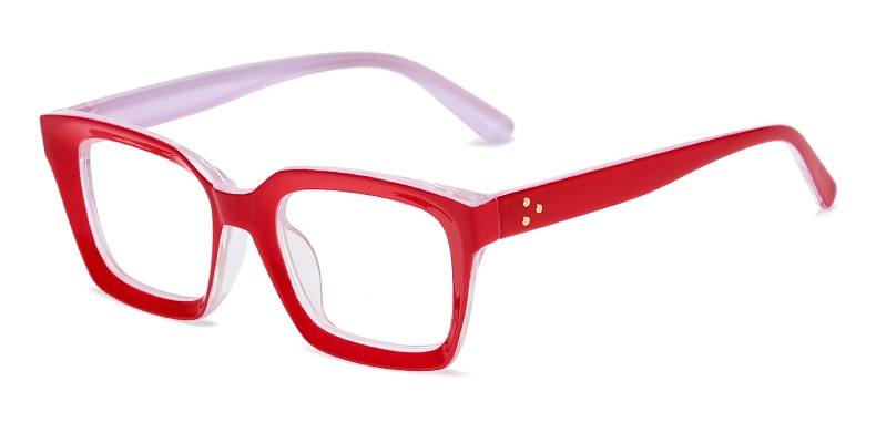 Montura de gafas de lectura cuadradas transparentes, gafas de protección contra luz azul de gran tamaño Unisex, gafas graduadas con lentes ópticas para mujer: Morado / +100