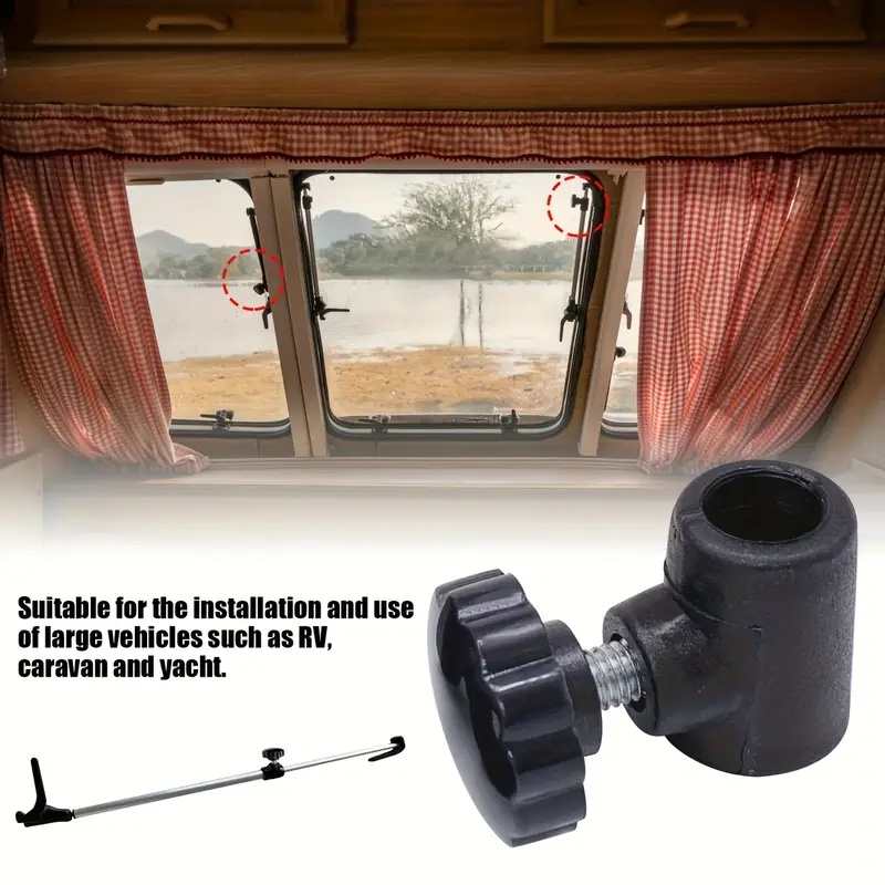 2PCS Caravan Polyplastic Window Stay Lock Repair Replacement Tools Knob Black Camper Motorhome RV Accessories