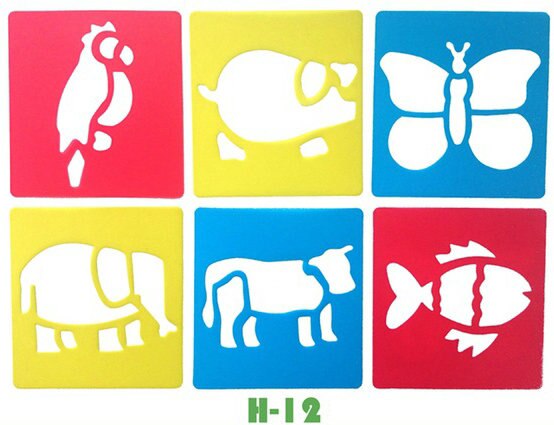 6 PCS/LOT. pesce granchio Anatra Rana modello di disegno stencil Per Bambini di arte bordo apprendimento Precoce giocattolo educativo Del Partito favor14x15cm 18 disegno: H-12