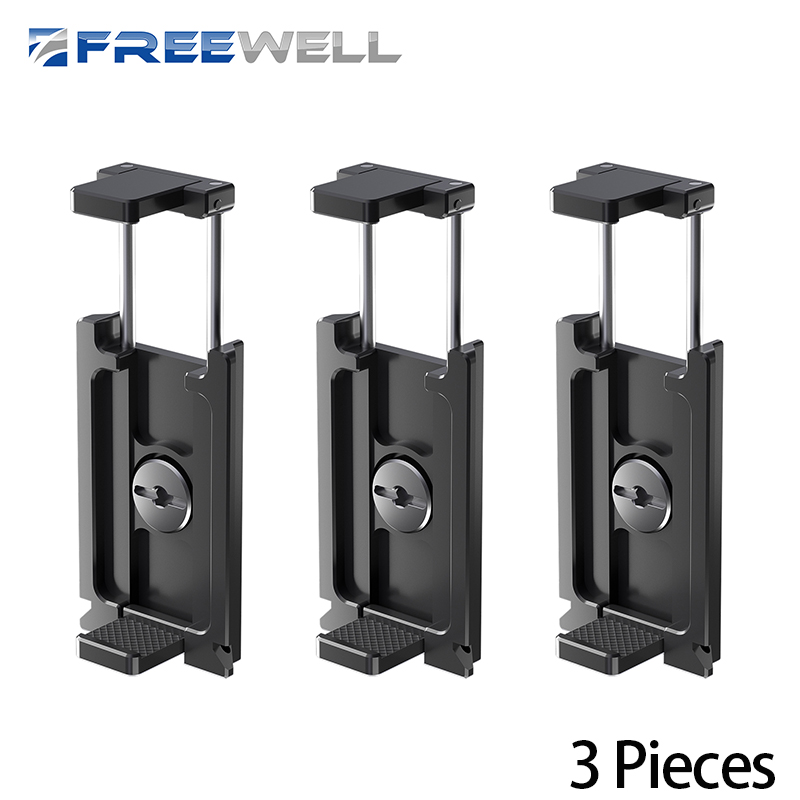 Freewell stativ arca-swiss hurtigudløserplade med smartphoneholder kompatibelt fototilbehør: Sølv
