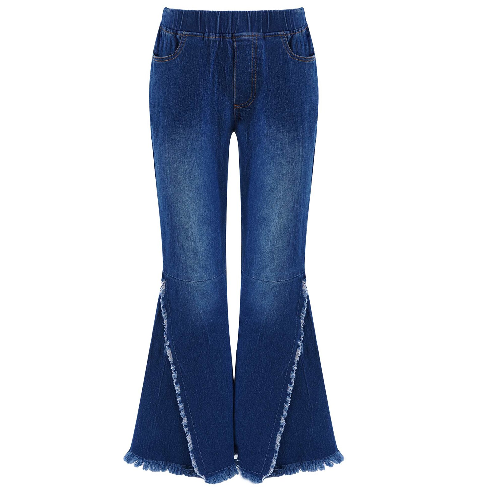 Flare Jeans Voor Kinderen Meisjes Mode Kriskras Ripped Bell-Bottom Zoom Denim Broek Tiener Casual Lange Broek Koreaanse Stijl broek