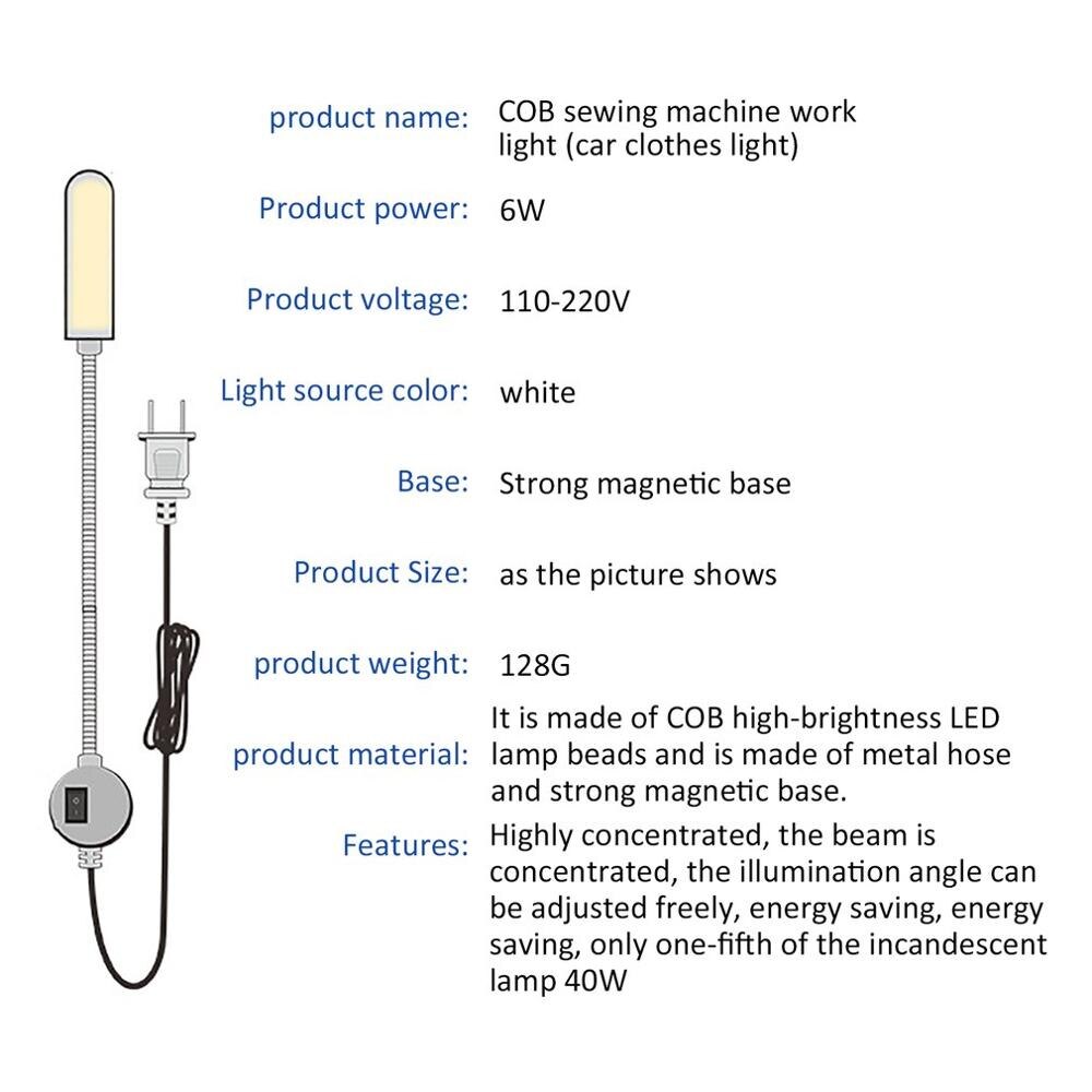 Led Super Heldere Naaien Kleding Machine Licht Multifunctionele Flexibele Werken Lamp Licht Voor Werkbank Draaibank Kolomboor