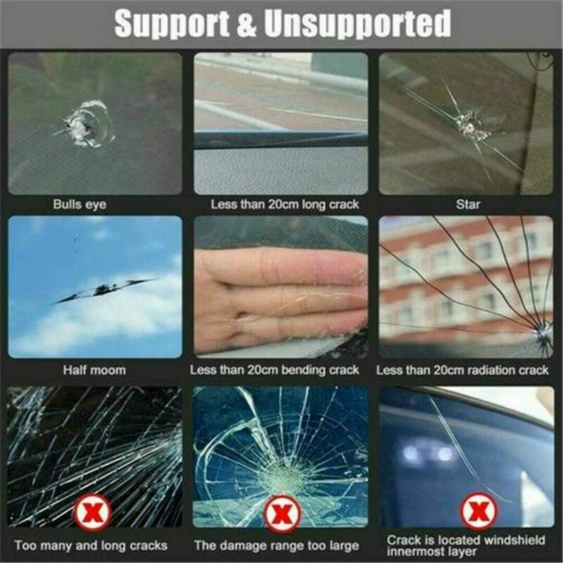 Chip Glass Repair Tool Repair Fluid 4 Bottles Windshield Crack Nano 3ml/Bottle