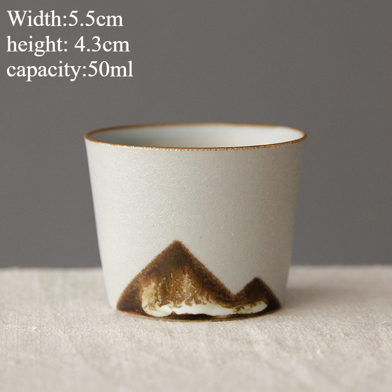 Handmade Ceramic Coffee Mug with Wooden Handle - Retro Tea Cup, Office Water Cup Filter , Unique Birthday: green