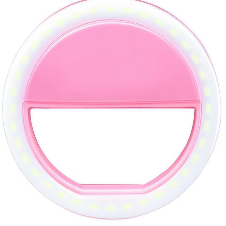 LED Selfie anneau caméra lumière Portable universel téléphone lentille pour iPhone X Nokia lampe ronde Flash caméra photographie amélioration: Pink