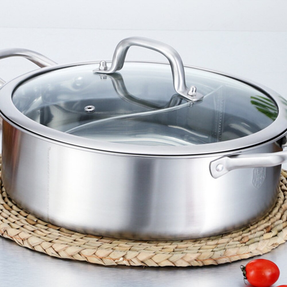 Induction Cooker Soup Pot Stainless Steel Soup Pot Dual Sided Soup Cookware