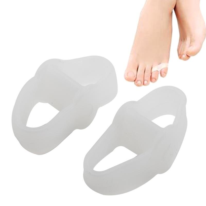 1 par silicona con Gel para pies dedos dos agujeros separador dedo pulgar Valgus juanete Protector ajustador Hallux Valgus protección cuidado de los pies