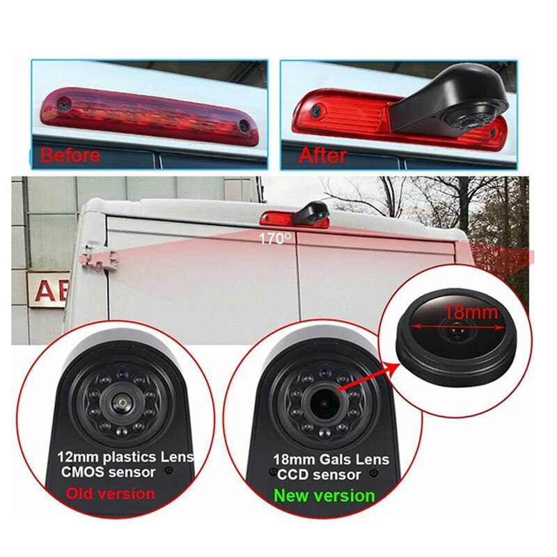 Bil høyt bremselys ryggekamera ryggekamera for fiat ducato  x250 x290 peugeot boxter citroen