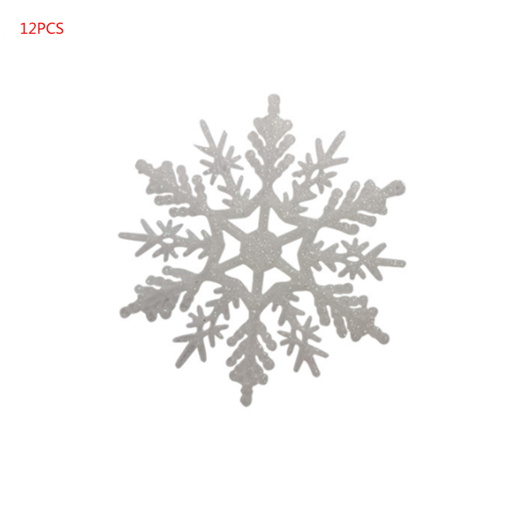 12 Stuks Plastic Kerst Xmas Sneeuwvlok Ornamenten Tiny Sparkling Sequin Glitter Sneeuw Op String Wedding Decor: NO.9