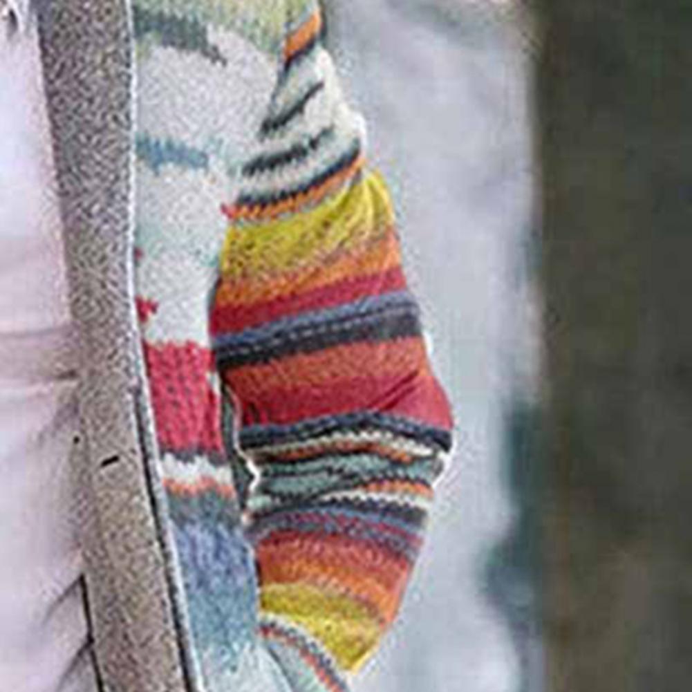 Moda męska jesienno-zimowa tęczowe paski otwarte z przodu z długim rękawem trencz płaszcz męska zwykły długa luźna trencz