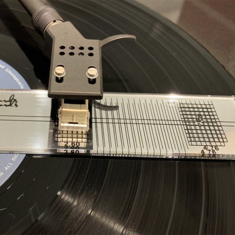 Hudson Hi-Fi Turntable Cartridge Alignment Protractor - Mirrored Stylus Tool For Vinyl Setup