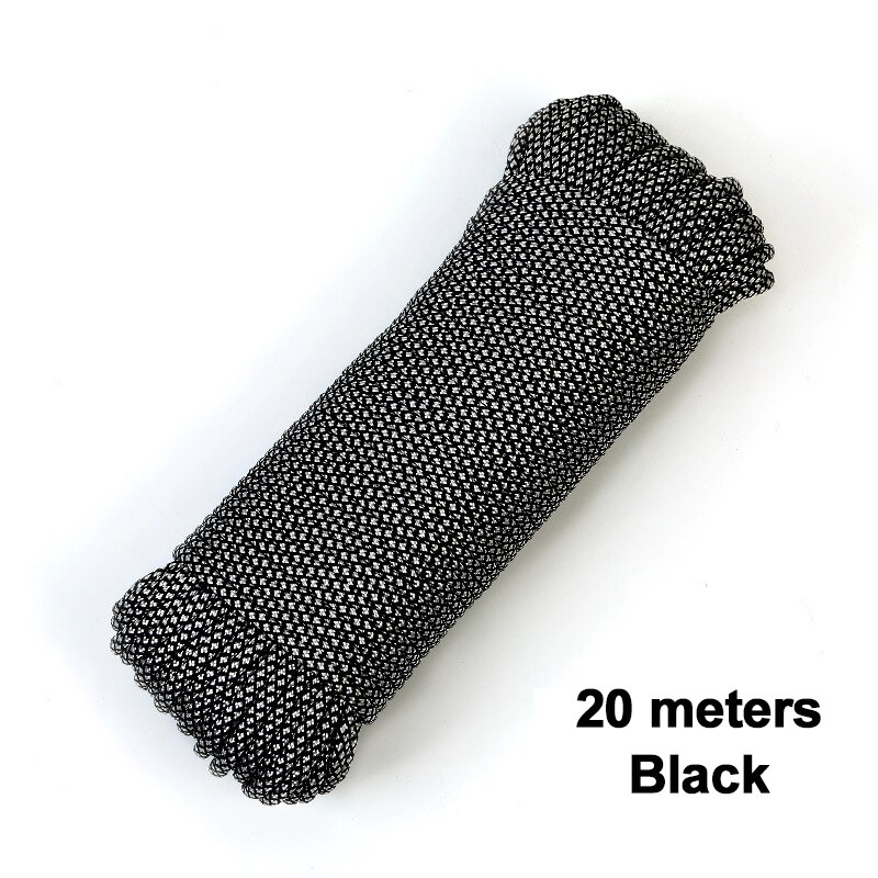 20M 9-Core 180G Paracord Parachute Cord Lanyard Tent Touw Veiligheid Guyline Voor Wandelen Camping Klimmen Mountaintraining