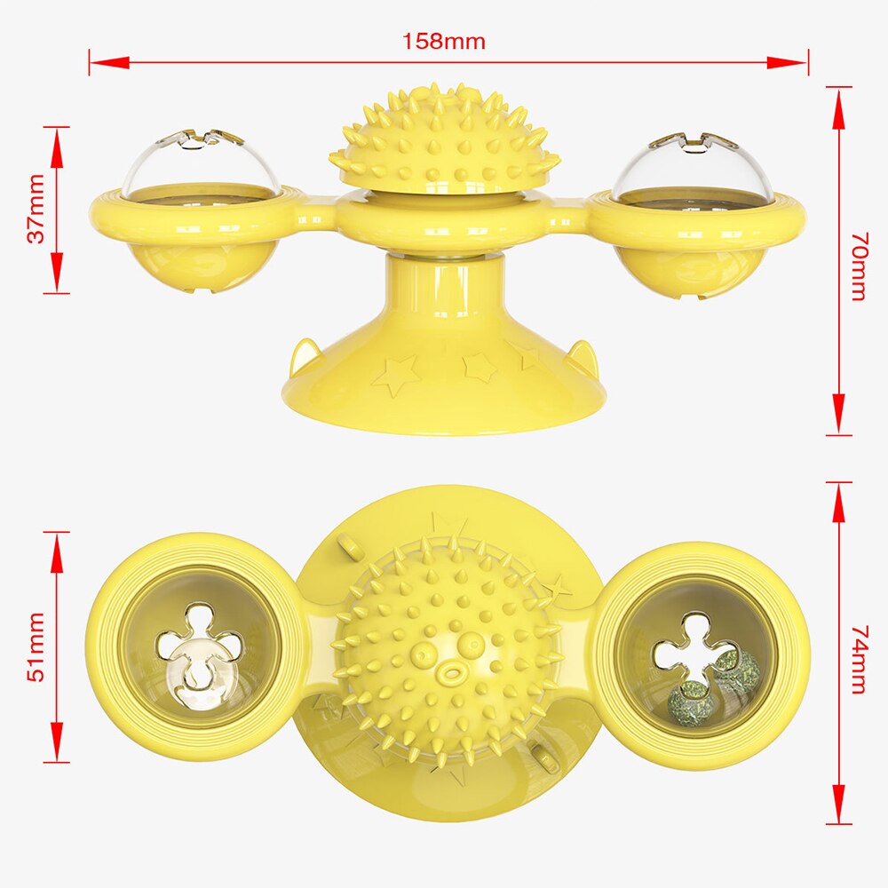 Multifunction Cat Scratcher Toys Spinning Windmill Turntable Cat Toys Scratching Itching Device Grinding Tooth Glowing Toy