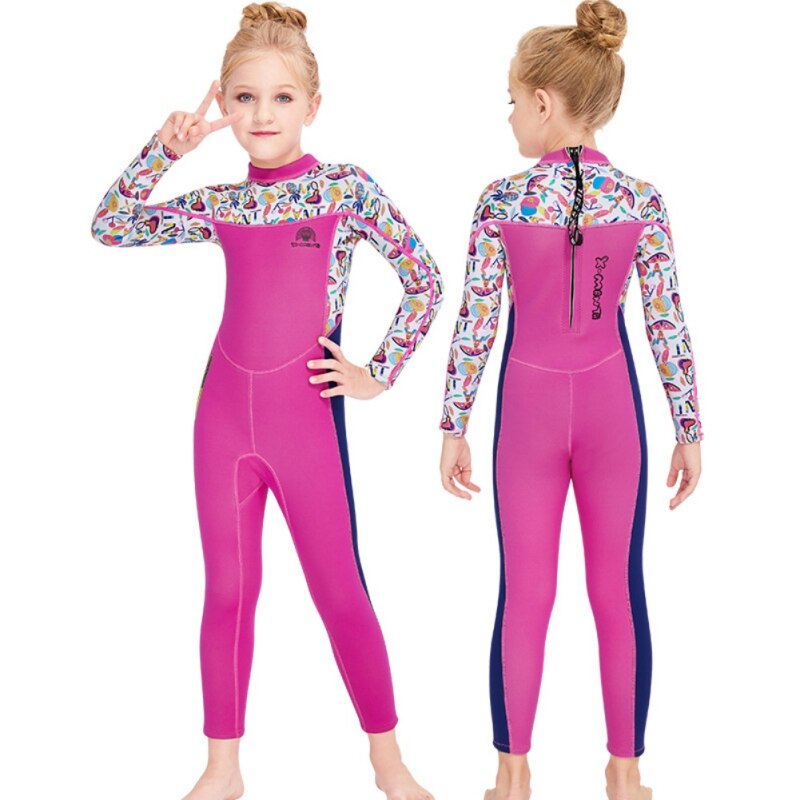 Traje de baño de 2,5mm para niña, bañador de retales para chico, traje de buceo para niños, traje de surf, Medusa, mojado de una pieza
