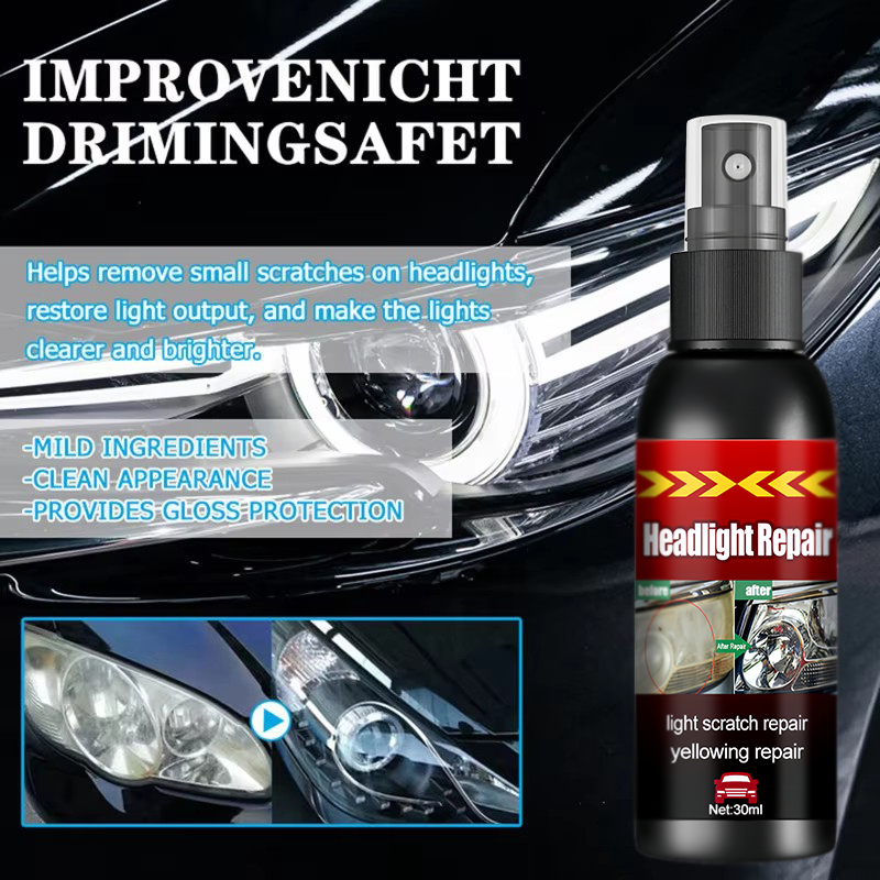 Headlight Repair Spray for Car Refurbishment Anti-Oxidation Coating Car Lamp Polishing Agent Scratch Restoration Dirt Clean