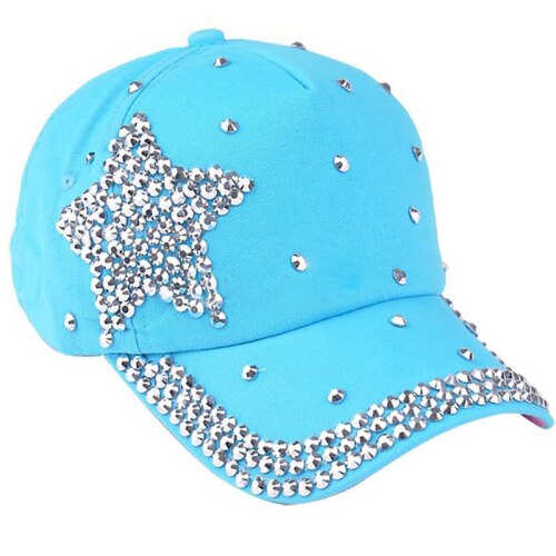JAYCOSIN 5 Colors Children Kids Baseball Cap Rhinestone Star Shaped Boy Girls Snapback Hat Summer: B