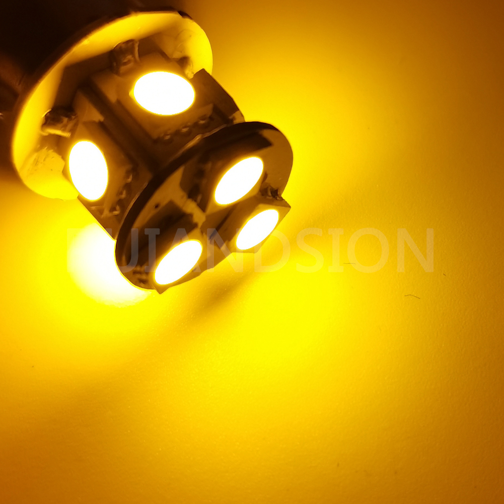 RUIANDSION 10Pcs S25 1156 BA15S P21W LED BAU15S PY21W 6V 12V 24V Car Turn Signal Light Truck Reversing Lamp Motorcycle Tail Bulb: Blue / Yellow / 5000K