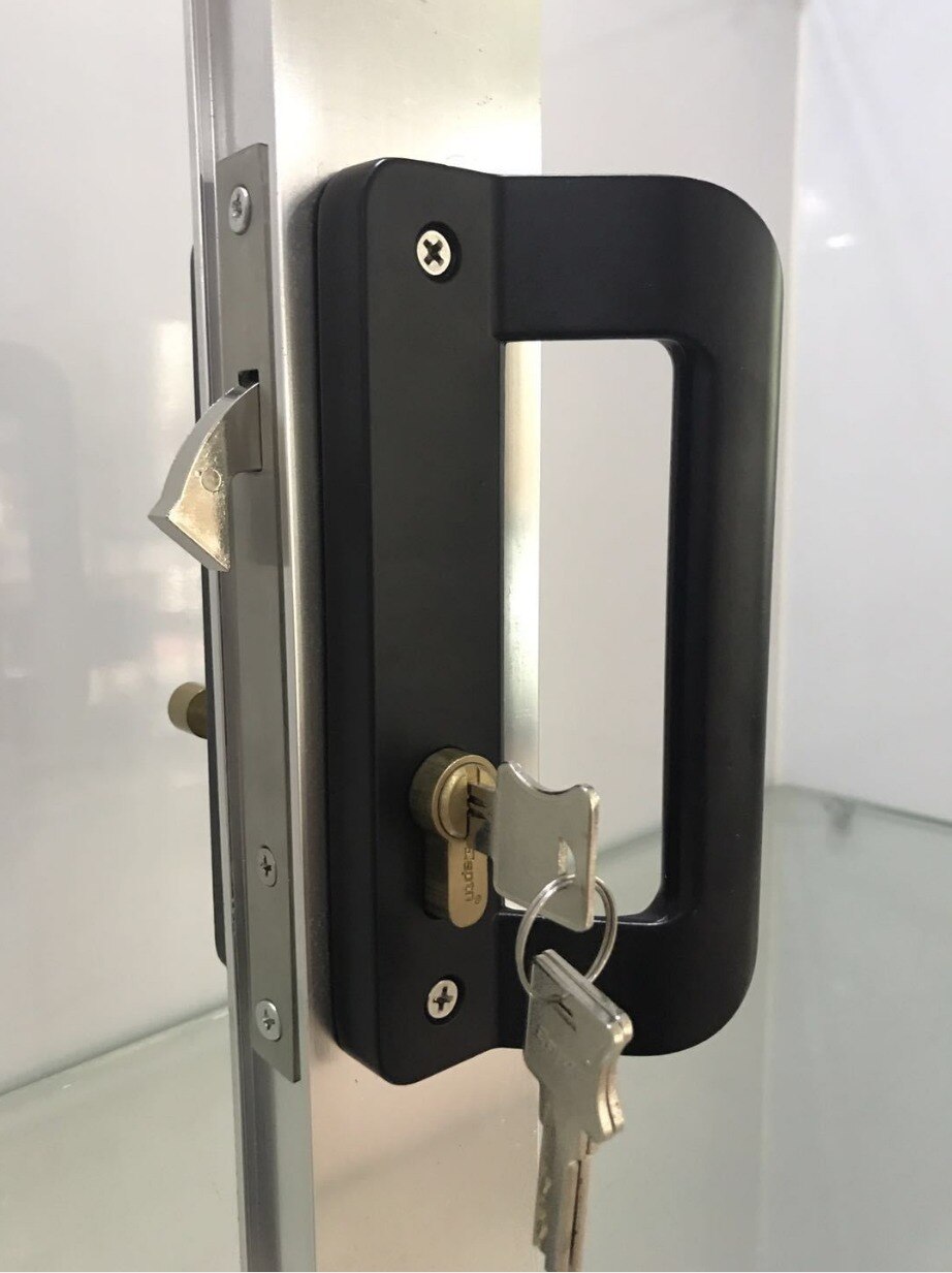 Sliding door lock aluminum alloy door with handle aluminum frame door American double page sliding door lock