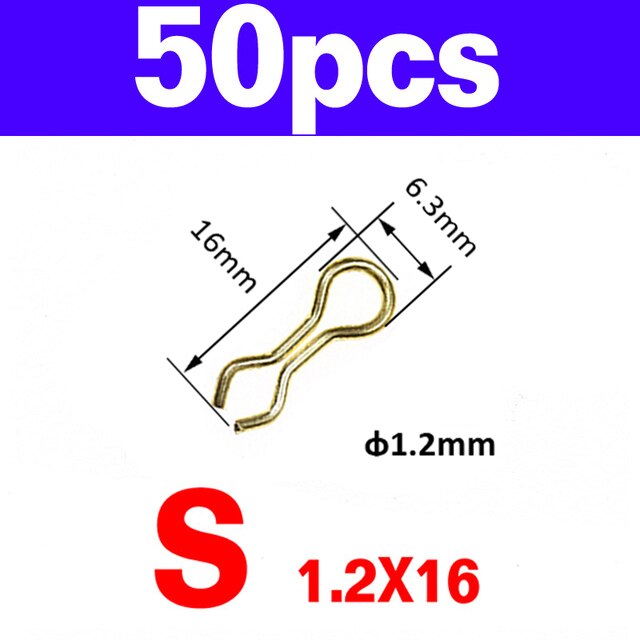 Bimoo-Ojales de latón para pescar, 50 Uds., para moldes de peso de plomo, anillo giratorio de latón, plomo a presión, Color dorado: Size S 50pcs