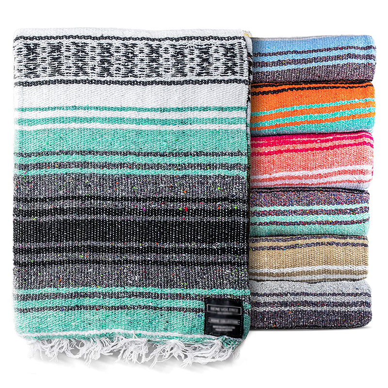 Manta de Yoga mexicana gruesa, toalla de Yoga, mantas de Pilates, suministros de entrenamiento de Fitness, Picnic en la playa, manta de Camping al aire libre, 150x200: Verde claro