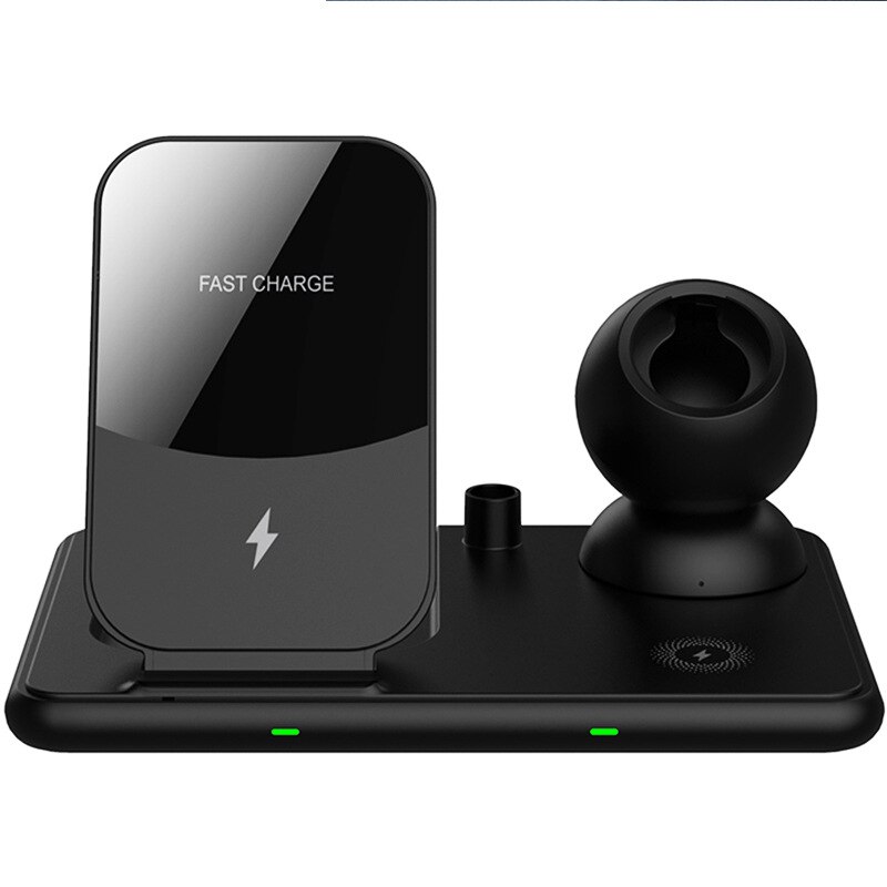 4 In 1 15W Qi Snelle Draadloze Oplader Dock Station Voor Iphone 12 11 Pro Xr Xs X Apple iwatch Airpods Pen Opladen Stand: Default Title