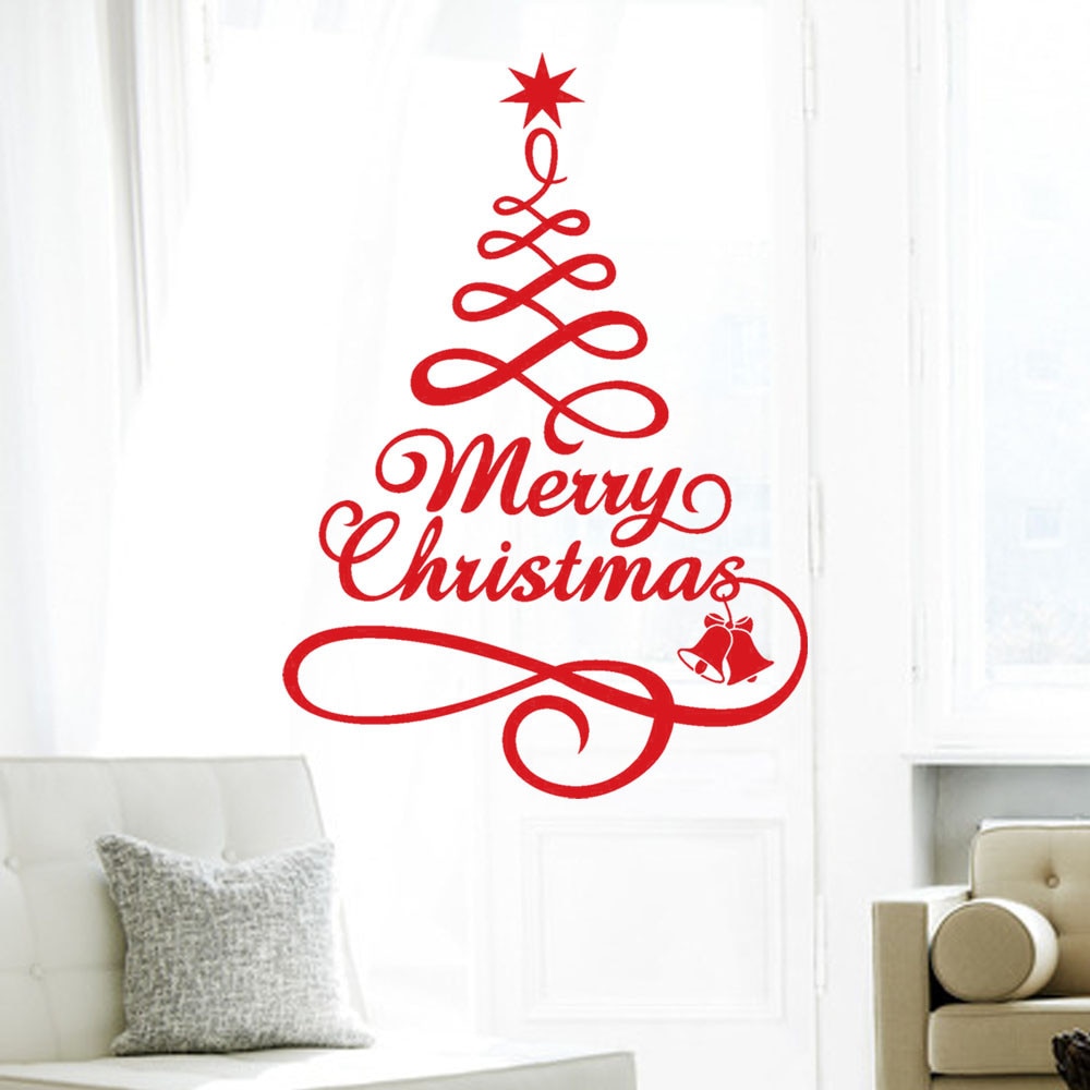 Juletræ wallsticker vindue vinyl wallstickers hjem dekorationer væg dekoration værelse dekoration