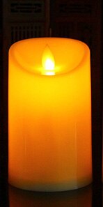 AAA Batterie Enthalten, flammenlose LED-kerzen Satz, zylindrische Batterie Betrieben Tanzenden Flamme Kerzen, Gelb Hochzeit Kerzen: 12.5 cm mit Batterie