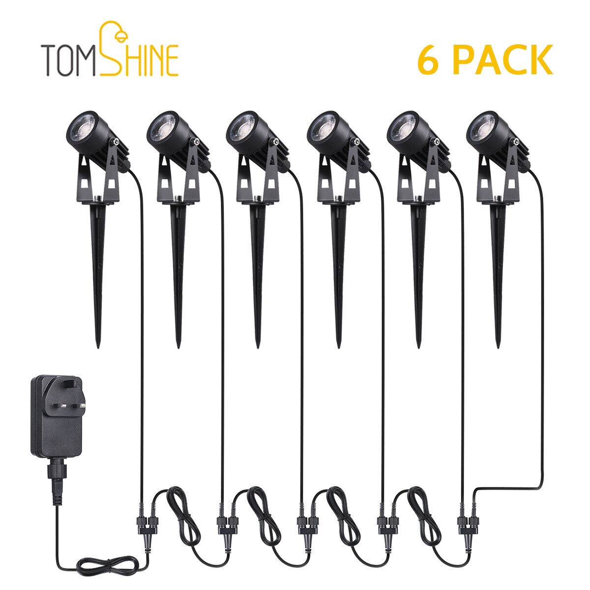 Tomshine 6-in-1 Garten Lichter Niedrigen Spannung LED Landschaft Beleuchtung IP65 Wasserdichte draussen Lampe warm Weiß für gehweg Bäume Hof