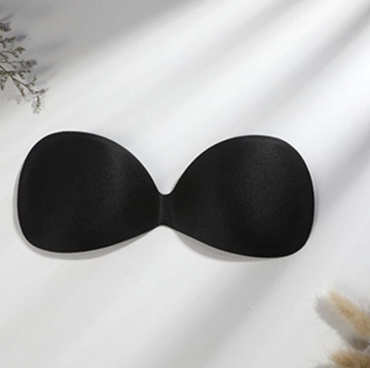 1Pair Women Summer Swimsuit Padding Inserts Sponge Foam Bra Pads Chest Cup Breast Bra Bikini Insert Chest Pad: Black