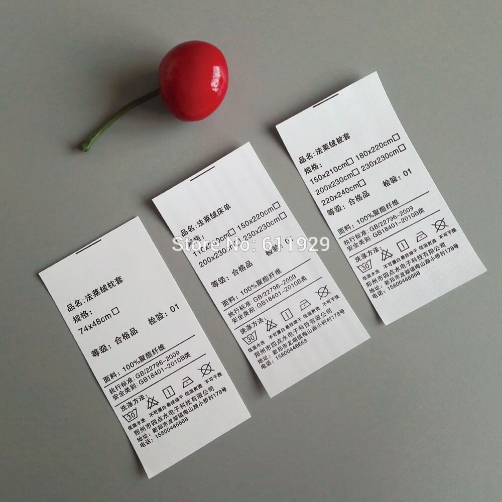 Bredd 45mm tomma vita non-woven tyger/anpassade klädvårdsetiketter/plaggtryckta taggar/blank tejp/nylonvårdsetikett