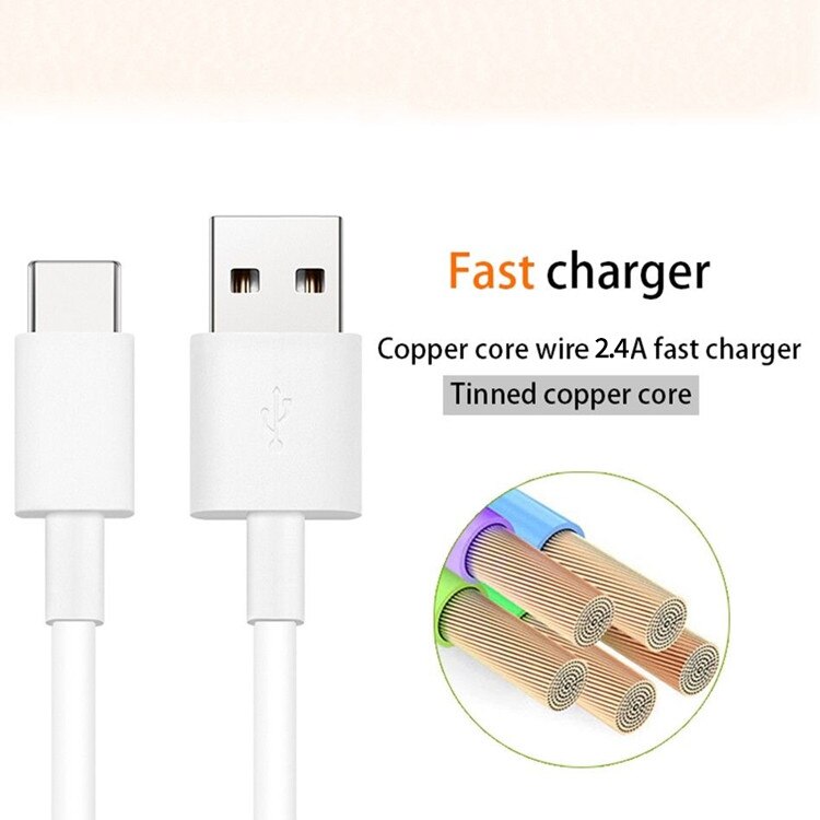 2.4A Lader Snel Opladen 1 Usb-ingang Compatibel Met Samsung Huawei Xiaomi Oppo Lg Sony Etc, met Micro Usb Kabel 1M Android