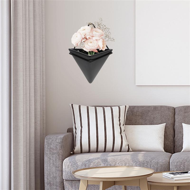 Pot de fleurs suspendu au mur, jardinière créative triangulaire en fer, décoration de la maison