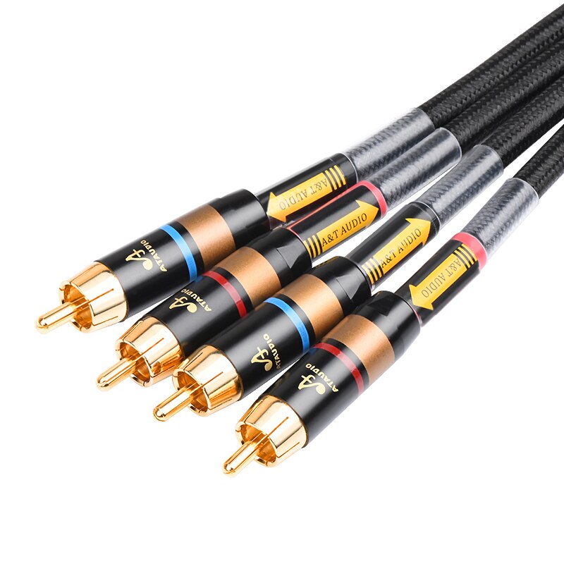 Jedna para kabli HIFI RCA HiFi główny rdzeń niezależne ekranowanie kabel audio rca do rca kabel audio 6N OFC