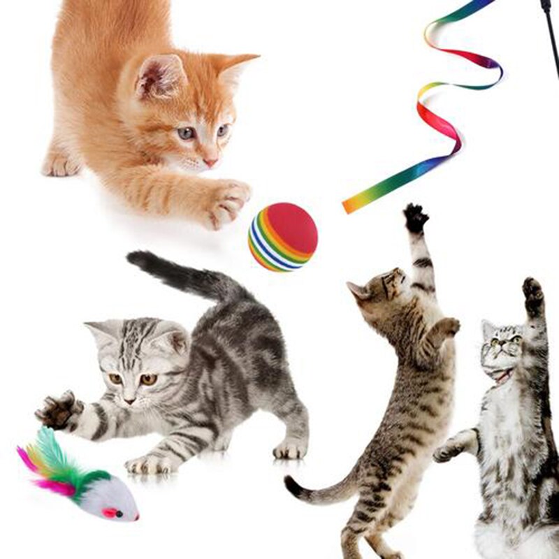 21Pcs Cat Toy Set Pet toy Supplies Creativity cat toys Indoor Interactive Kitten Toys for Cat Cat Accessories Pet Toys Set