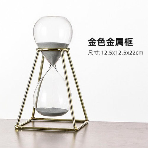 Metal Hourglass Timer 30 Minutes Modern Art Ornament Glass Timing Hourglass Office Living Room Desktop Home Decoration: A