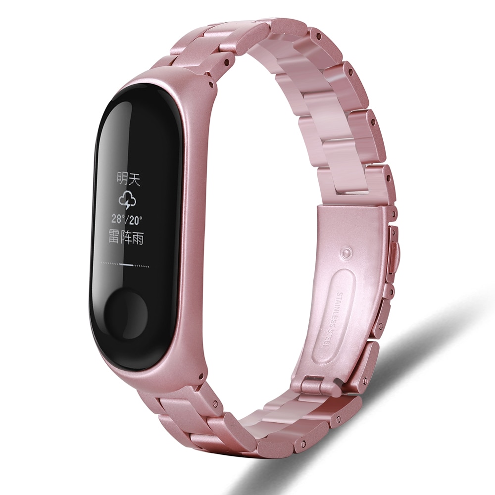 Correa de Metal para xiaomi band 3 y 4, correa de acero inoxidable para pulsera inteligente xiaomi 3 y 4