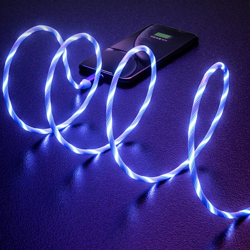 Câble USB Micro et Type C lumineux LED pour voiture et téléphone portable, accessoire d&#39;intérieur, chargeur lumineux, compatible avec Iphone