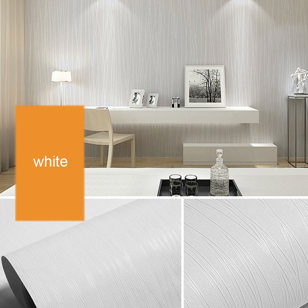 10m pvc vinyl linned selvklæbende vandtæt tapet til vægge stue soveværelse køkken skab bordplader kontaktpapir: Hvid