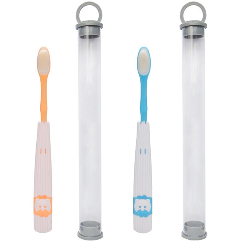 Cepillo de dientes de pelo suave para niños, para hombres y mujeres, bonito cepillo de dientes peludo de cabeza pequeña y suave de dibujos animados, de 1 a 6 años