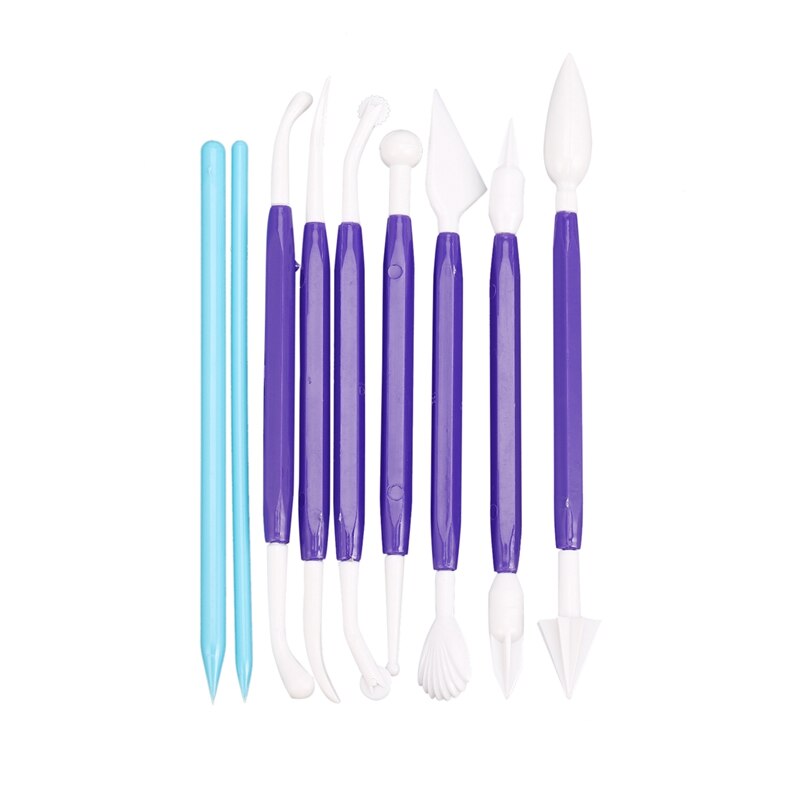 9 Pieces Plastic Clay Modeling Tools Ceramic Pottery Tool Kit For Shaping And Sculpting: Default Title