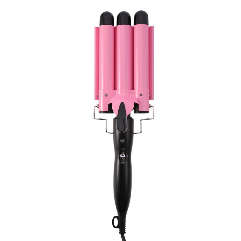 Hair Curling Iron Ceramic Triple Triple Pipe Hair Curler Egg Roll Hair Styling Tools Hair Styler Wand Curler Irons: 25mm / EU