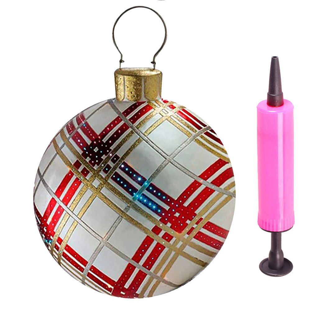 Outdoor Waterproof Atmosphere PVC Inflatable Toy Christmas Large Ball With Hanging Loop for Wedding Festival Decor Ornament: B