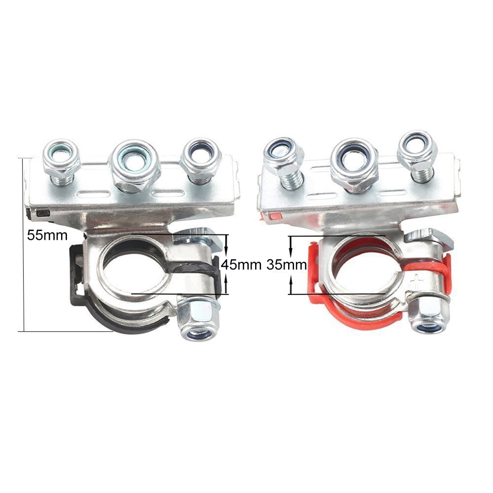 1 Pair Anti-oxidation Anti-corrosion Waterproof Durable Car Automotive Top Post Battery Cable Wire Terminals Clamp Connectors